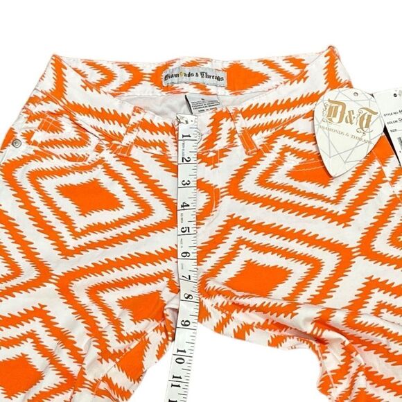 NWT Diamonds And Threads Juniors Orange And White Golden Poppy Pants, Size 5 - Picture 8 of 9